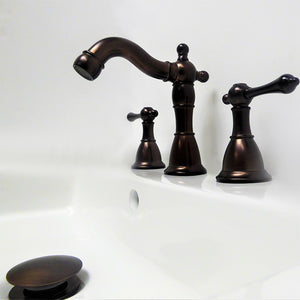 Messina Double Handle Oil Rubbed Bronze Widespread High Arc Bathroom Faucet with Drain Assembly - 2215-ORB