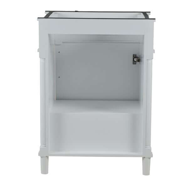 24" Single Vanity In White With White Carrra Marble Top - 800632-24BL-WH