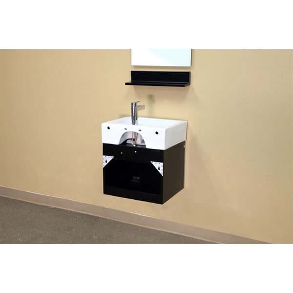 41 in Double wall mount style sink vanity-wood-dark espresso - 203145-D