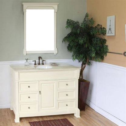 50 in Single sink vanity-wood-cream white - 205050-CR