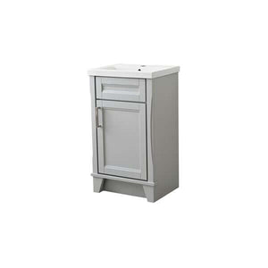20 in. Single Sink Vanity in Light Gray Finish with White Ceramic Sink Top - 400700-20-LG-CE