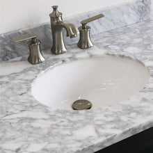 Load image into Gallery viewer, 37&quot; Single sink vanity in Dark Gray finish with White Carrara marble and CENTER oval sink- RIGHT drawers - 400700-37R-DG-WMOC