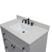 Load image into Gallery viewer, 39 in. Single Sink Vanity in French Gray finish with Engineered Quartz Top - 3922-BL-FG-AQ