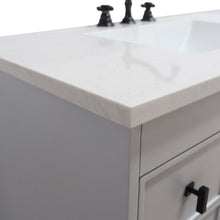 Load image into Gallery viewer, 39 in. Single Sink Vanity in French Gray finish with Engineered Quartz Top - 3922-BL-FG-AQ