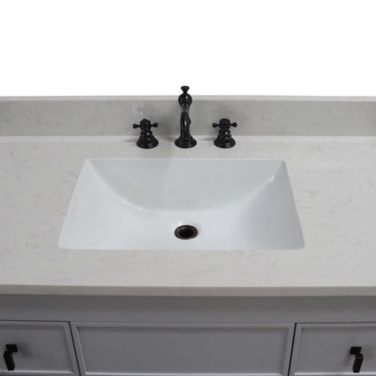 39 in. Single Sink Vanity in French Gray finish with Engineered Quartz Top - 3922-BL-FG-AQ