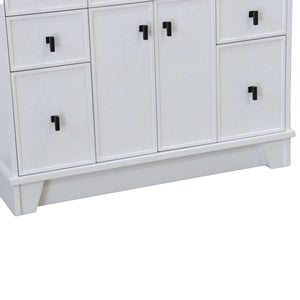 39 in. Single Sink Vanity in White finish with Engineered Quartz Top - 3922-BL-WH-AQ