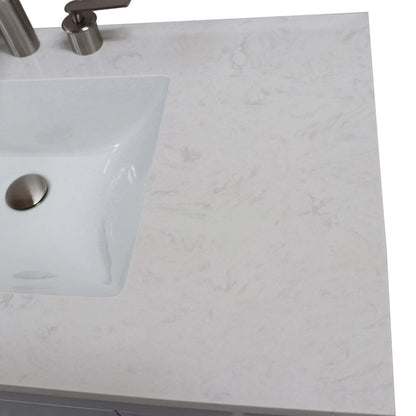 39 in. Single Sink Vanity in French Gray finish with Engineered Quartz Top - 3922-BN-FG-AQ