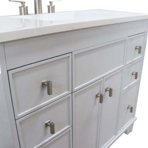39 in. Single Sink Vanity in French Gray finish with Engineered Quartz Top - 3922-BN-FG-AQ