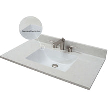Load image into Gallery viewer, 39 in. Single Sink Vanity in French Gray finish with Engineered Quartz Top - 3922-BN-FG-AQ