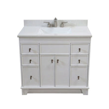 Load image into Gallery viewer, 39 in. Single Sink Vanity in White finish with Engineered Quartz Top - 3922-BN-WH-AQ