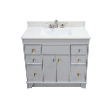 Load image into Gallery viewer, 39 in. Single Sink Vanity in French Gray finish with Engineered Quartz Top - 3922-GD-FG-AQ