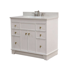 Load image into Gallery viewer, 39 in. Single Sink Vanity in White finish with Engineered Quartz Top - 3922-GD-WH-AQ