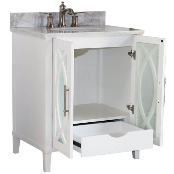 30 in Single sink vanity-manufactured wood-white - 9009-30-WH-WC