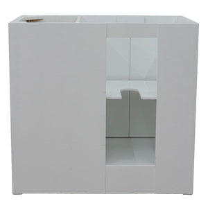 36" Single vanity in Glacier Ash finish - cabinet only - Left doors - 400100-36L-GA