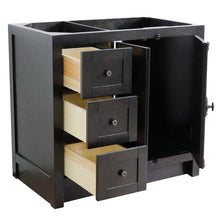 Load image into Gallery viewer, 36&quot; Single vanity in Brown Ash finish - cabinet only - Right doors - 400100-36R-BA