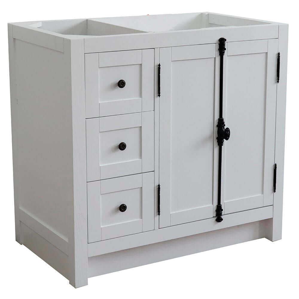 36" Single vanity in Glacier Ash finish - cabinet only - Right doors - 400100-36R-GA