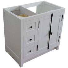 Load image into Gallery viewer, 36&quot; Single vanity in Glacier Ash finish - cabinet only - Right doors - 400100-36R-GA