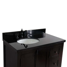 Load image into Gallery viewer, 37&quot; Single vanity in Brown Ash finish with Black galaxy top and oval sink - Left doors/Left sink - 400100-37L-BA-BGO
