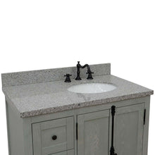 Load image into Gallery viewer, 37&quot; Single vanity in Gray Ash finish with Gray granite top and oval sink - Right doors/Right sink - 400100-37R-GYA-GYO