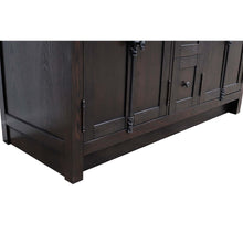 Load image into Gallery viewer, 55&quot; Double vanity in Brown Ash finish with Black Galaxy top and rectangle sink - 400100-55-BA-BG