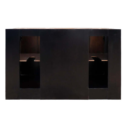 55" Double vanity in Brown Ash finish with Black Galaxy top and rectangle sink - 400100-55-BA-BG