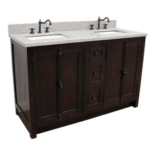 Load image into Gallery viewer, 55&quot; Double vanity in Brown Ash finish with Gray Granite top and rectangle sink - 400100-55-BA-GY