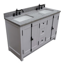 Load image into Gallery viewer, 55&quot; Double vanity in Glacier Ash finish with Gray granite top and rectangle sink - 400100-55-GA-GY