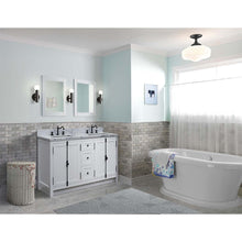 Load image into Gallery viewer, 55&quot; Double vanity in Glacier Ash finish with White Carrara marble top and rectangle sink - 400100-55-GA-WM