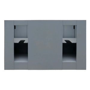 55" Double vanity in Gray Ash finish with Black Galaxy granite top and rectangle sink - 400100-55-GYA-BG