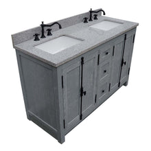 Load image into Gallery viewer, 55&quot; Double vanity in Gray Ash finish with Gray granite top and rectangle sink - 400100-55-GYA-GY