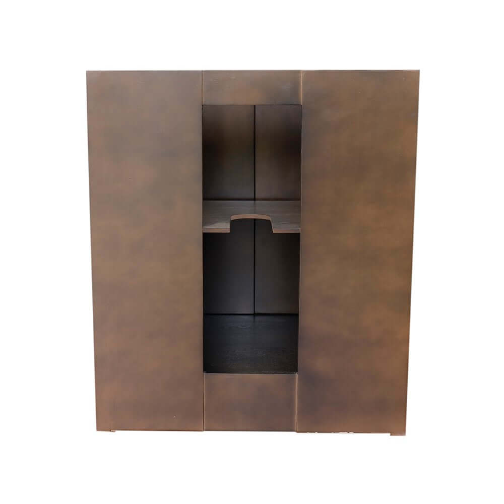 31" Single vanity in Brown Ash finish with Black Galaxy top and round sink - 400100-BA-BGRD