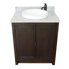 Load image into Gallery viewer, 31&quot; Single vanity in Brown Ash finish with Gray granite top and round sink - 400100-BA-GYRD