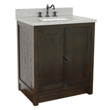 Load image into Gallery viewer, 31&quot; Single vanity in Brown Ash finish with Gray granite top and rectangle sink - 400100-BA-GYR