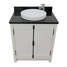 Load image into Gallery viewer, 31&quot; Single vanity in Glacier Ash finish with Black Galaxy top and round sink - 400100-GA-BGRD