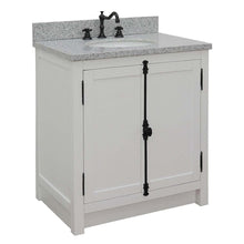 Load image into Gallery viewer, 31&quot; Single vanity in Glacier Ash finish with Gray granite top and oval sink - 400100-GA-GYO