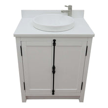Load image into Gallery viewer, 31&quot; Single vanity in Glacier Ash finish with White Quartz top and round sink - 400100-GA-WERD