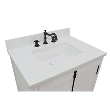 Load image into Gallery viewer, 31&quot; Single vanity in Glacier Ash finish with White Quartz top and rectangle sink - 400100-GA-WER