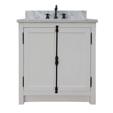 Load image into Gallery viewer, 31&quot; Single vanity in Glacier Ash finish with White Carrara top and rectangle sink - 400100-GA-WMR