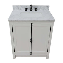 Load image into Gallery viewer, 31&quot; Single vanity in Glacier Ash finish with White Carrara top and rectangle sink - 400100-GA-WMR