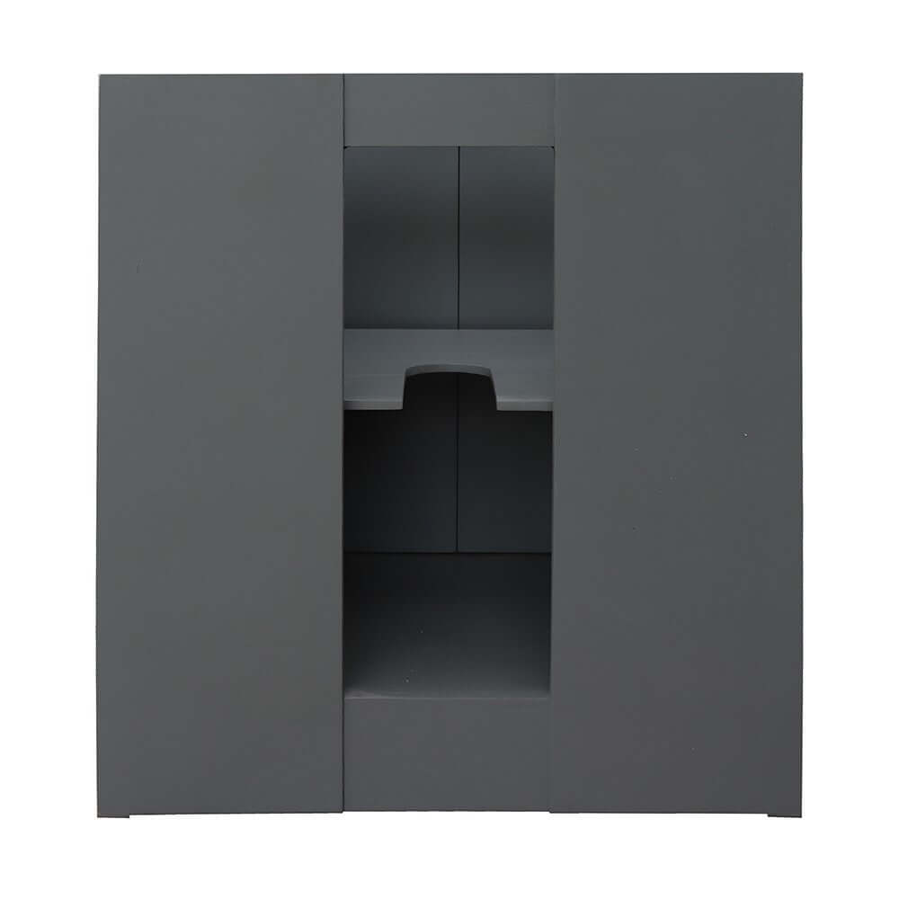 31" Single vanity in Gray Ash finish with Black Galaxy top and round sink - 400100-GYA-BGRD