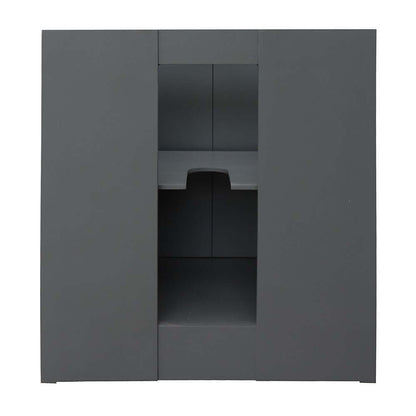 31" Single vanity in Gray Ash finish with Black Galaxy top and rectangle sink - 400100-GYA-BGR