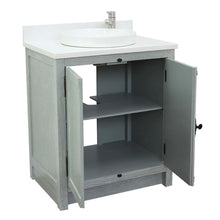 Load image into Gallery viewer, 31&quot; Single vanity in Gray Ash finish with White Quartz top and round sink - 400100-GYA-WERD