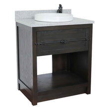 Load image into Gallery viewer, 31&quot; Single vanity in Brown Ash finish with Gray granite top and round sink - 400101-BA-GYRD