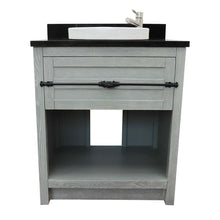 Load image into Gallery viewer, 31&quot; Single vanity in Gray Ash finish with Black Galaxy top and round sink - 400101-GYA-BGRD