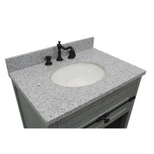 Load image into Gallery viewer, 31&quot; Single vanity in Gray Ash finish with Gray granite top and oval sink - 400101-GYA-GYO