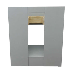 31" Single vanity in Gray Ash finish with White Quartz top and oval sink - 400101-GYA-WEO