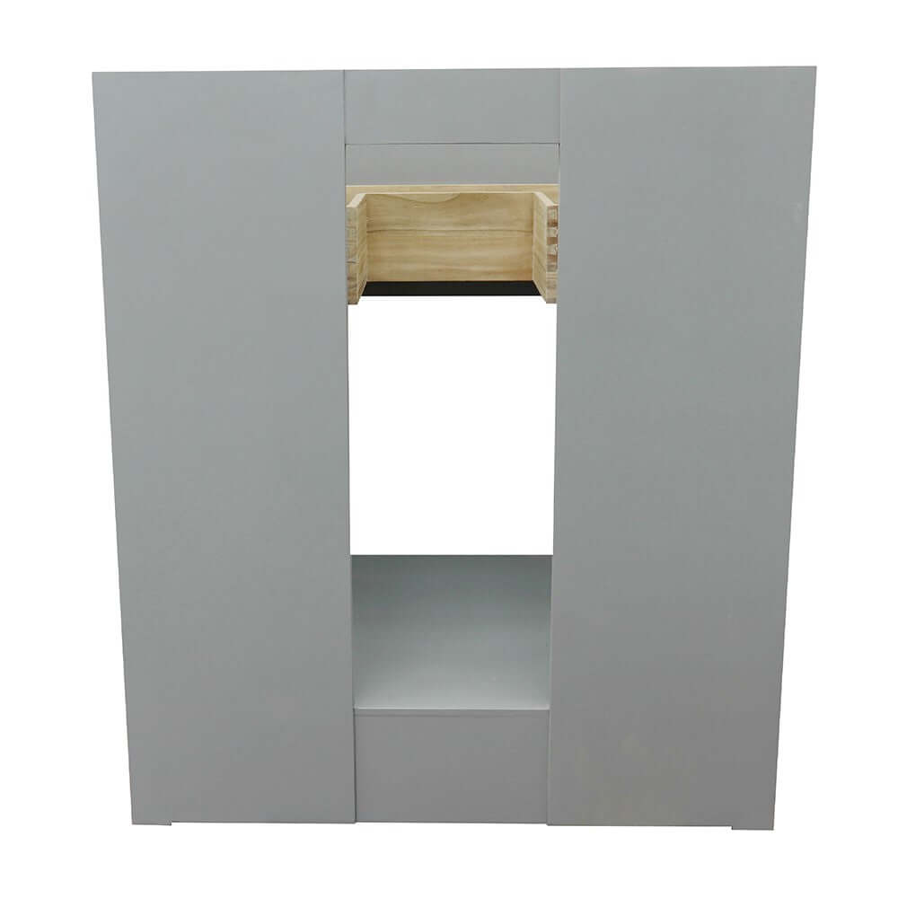 31" Single vanity in Gray Ash finish with White Quartz top and rectangle sink - 400101-GYA-WER