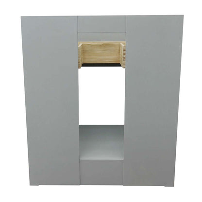 31" Single vanity in Gray Ash finish with White Quartz top and rectangle sink - 400101-GYA-WER