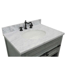 Load image into Gallery viewer, 31&quot; Single vanity in Gray Ash finish with White Carrara top and oval sink - 400101-GYA-WMO