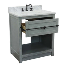 Load image into Gallery viewer, 31&quot; Single vanity in Gray Ash finish with White Carrara top and oval sink - 400101-GYA-WMO